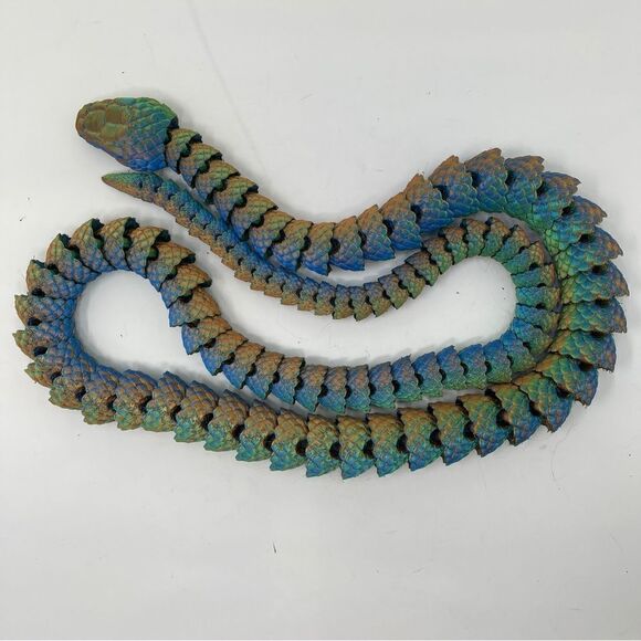 Stunning 3D Printed Articulating Snakes 5 Feet Long Décor Gift or Education 60" - Picture 6 of 7